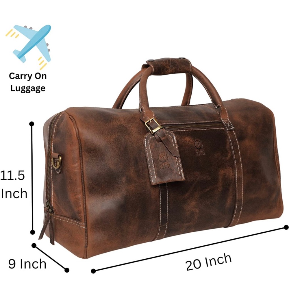Rustic Town handmade leather duffel bag